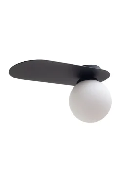 Clearance Belis Deckenleuchte Glas Metall E27 H:22 cm Schwarz Weiß