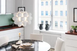 Hot By Rydéns Deckenleuchte Glas Schirme B: 50 cm 8x G9 Modern Weiß Chrom