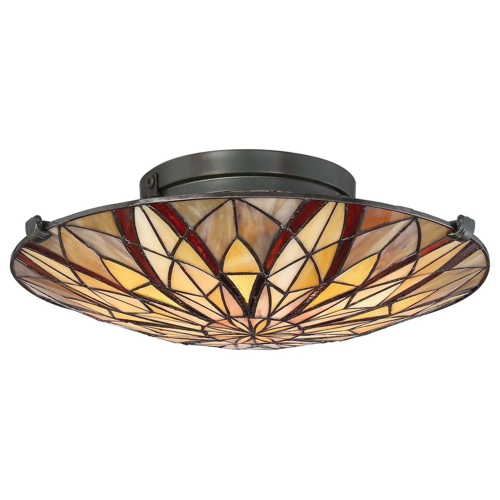 Sale Elstead Deckenleuchte Glas Tiffany Stil Ø42cm rund SANSA