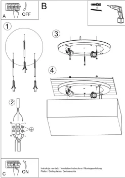 Best Sollux Deckenleuchte Grau blendarm B: 25 cm E27 eckig