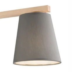 Lamkur Deckenleuchte Grau Holz Stoff Metall Wohnzimmer* Bürolampen|Lampen Aus Aller Welt