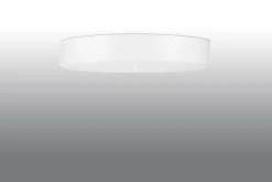 Hot Sollux Deckenleuchte groß Ø 80 cm rund Weiß Stoff Glas 6x E27