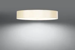 Hot Sollux Deckenleuchte groß Ø 80 cm rund Weiß Stoff Glas 6x E27