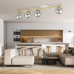 Emibig Deckenleuchte groß 100 cm lang Rauchglas Metall* Deckenleuchten|Flurlampen