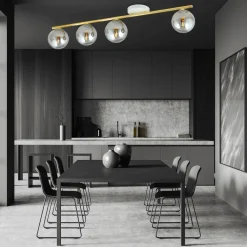 Emibig Deckenleuchte groß 100 cm lang Rauchglas Metall* Deckenleuchten|Flurlampen