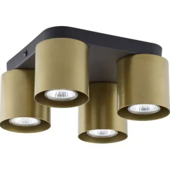 TK Lighting Deckenleuchte GU10 Schwarz Gold 4-flammig elegant* Deckenleuchten|Flurlampen