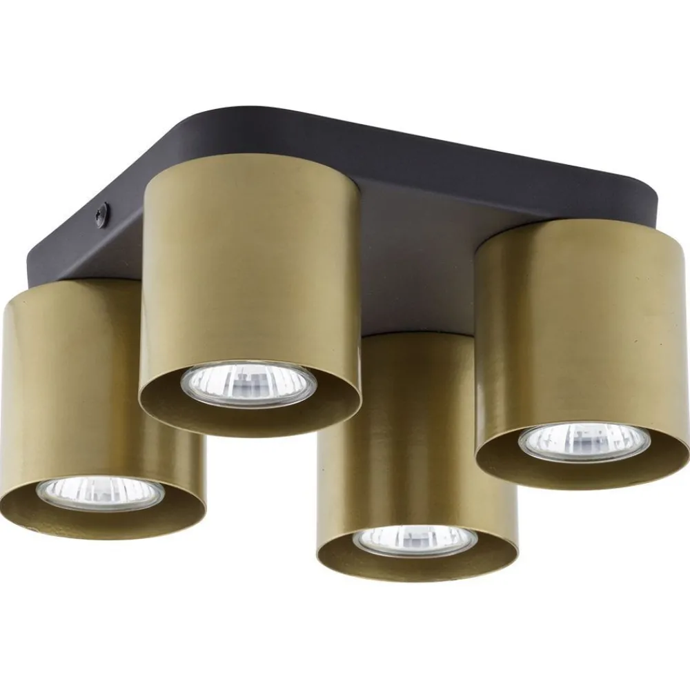 TK Lighting Deckenleuchte GU10 Schwarz Gold 4-flammig elegant* Deckenleuchten|Flurlampen