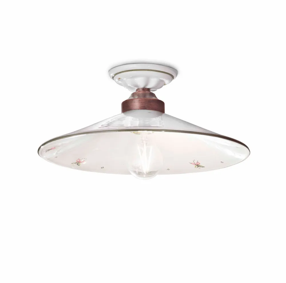 Ferroluce Deckenleuchte Handarbeit Keramik Ø 35 cm rund E27 CARLA* Wohnzimmerlampen|Keramiklampen