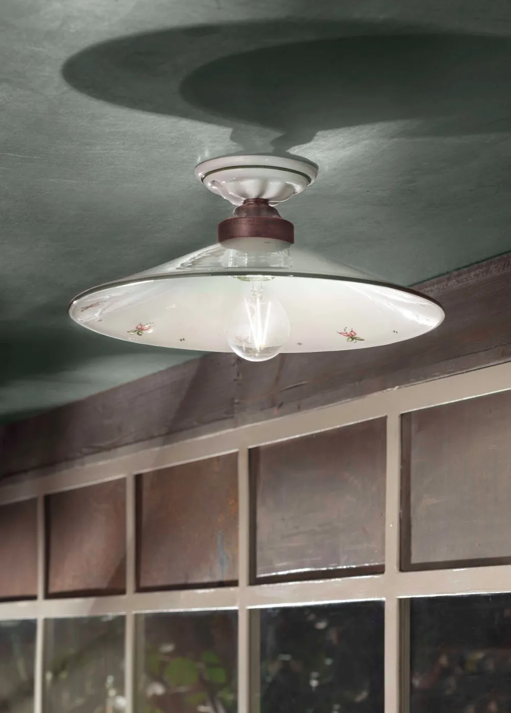 Ferroluce Deckenleuchte Handarbeit Keramik Ø 35 cm rund E27 CARLA* Wohnzimmerlampen|Keramiklampen