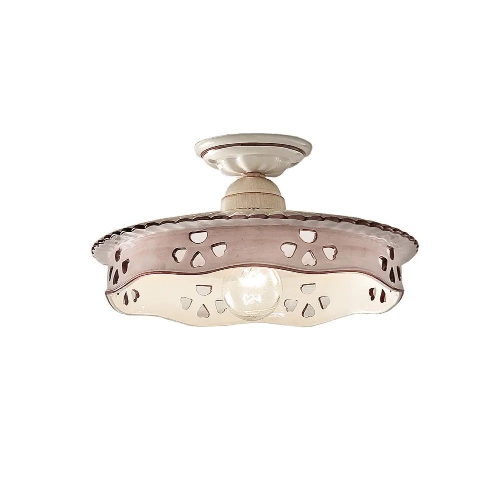 Ferroluce Deckenleuchte Handarbeit Keramik rund D: 23 cm E27 ALDO* Wohnzimmerlampen|Keramiklampen