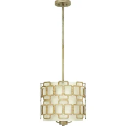 Elstead Deckenleuchte HAZAL Gold Blattsilber Ø38cm Lampe