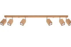 Sollux Deckenleuchte Holz 120 cm 6-flammig schwenkbar länglich* Holzlampen|Moderne Lampen