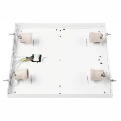 Outlet Lamkur Deckenleuchte Holz B: 39 cm klein quadratisch in Eiche 4x E27