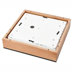 Outlet Lamkur Deckenleuchte Holz B: 39 cm klein quadratisch in Eiche 4x E27