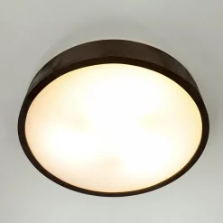 Online Lamkur Deckenleuchte Holz Braun 3-flmg rund Wohnzimmer