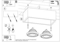 Online Sollux Deckenleuchte Holz eckig klein für 2x GU10 wohnlich