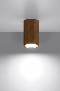 Sollux Deckenleuchte Holz H: 10 cm klein flach blendarm GU10* Holzlampen|Moderne Lampen