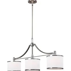 Elstead Deckenleuchte ILVY Chrom Weiß B:98cm kürzbar Lampe* Hängelampen|Esszimmer Lampen