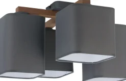 TK Lighting Deckenleuchte IMALE in Graphit Holz Flur Lampe* Flurlampen|Bürolampen