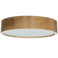 Outlet Lamkur Deckenleuchte in Eiche rund Wohnzimmer Holz Lampe