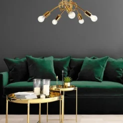 Sale Lamkur Deckenleuchte in Gold Metall 5-flmg Wohnzimmer