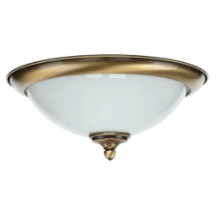 Best Jupiter Deckenleuchte in Messing antik Weiß Glas KELSEY