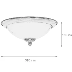 Best Jupiter Deckenleuchte in Messing antik Weiß Glas KELSEY