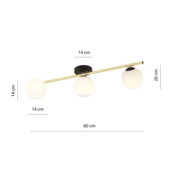 Discount Emibig Deckenleuchte in Schwarz Weiß Gold E14 Glas Metall