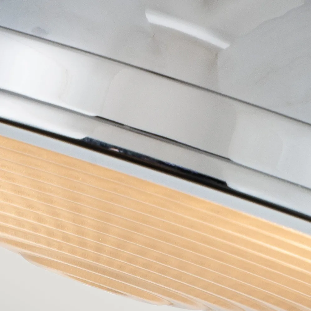 Elstead Deckenleuchte Industrial E27 Ø 32 cm rund Chrom Glas Metall* Deckenleuchten|Flurlampen