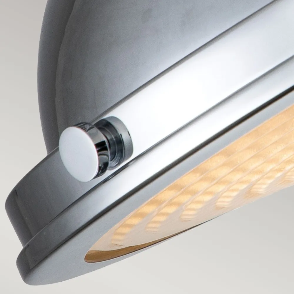 Elstead Deckenleuchte Industrial E27 Ø 32 cm rund Chrom Glas Metall* Deckenleuchten|Flurlampen