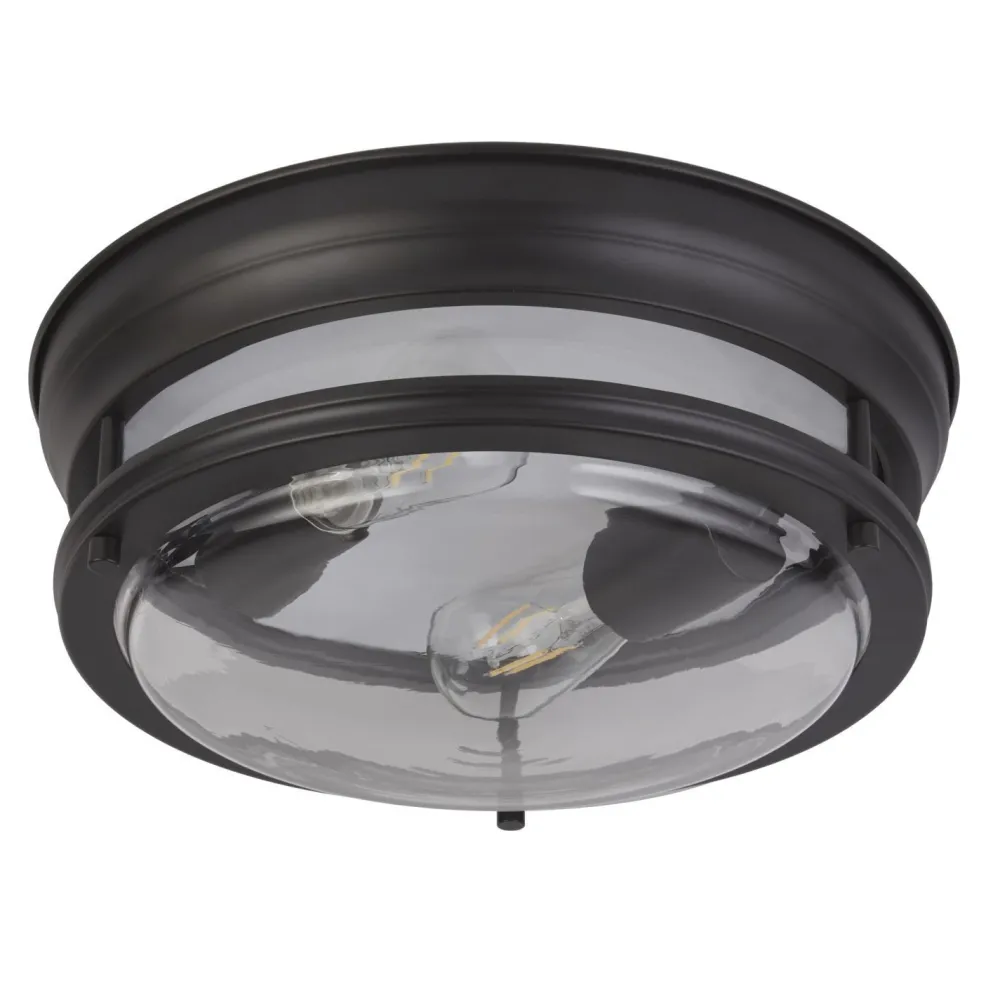 Discount Searchlight Deckenleuchte IP44 E27 Ø 35 cm Schwarz Badezimmer