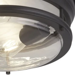 Discount Searchlight Deckenleuchte IP44 E27 Ø 35 cm Schwarz Badezimmer