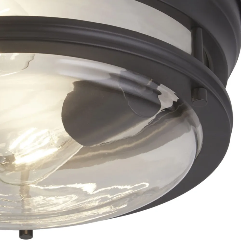 Discount Searchlight Deckenleuchte IP44 E27 Ø 35 cm Schwarz Badezimmer