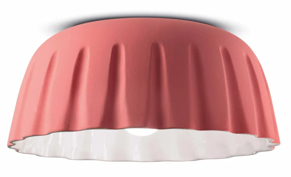 Online Ferroluce Deckenleuchte Keramik Ø 40 cm Koralle E27 Handarbeit