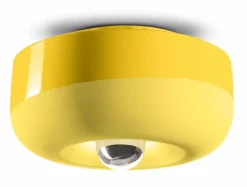 Best Ferroluce Deckenleuchte Keramik E27 Ø 27 cm rund Gelb Retro