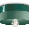 Ferroluce Deckenleuchte Keramik E27 Ø 25 cm Grün rund* Wohnzimmerlampen|Keramiklampen