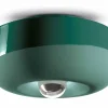 Ferroluce Deckenleuchte Keramik E27 D: 27 cm Grün rund* Wohnzimmerlampen|Keramiklampen