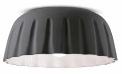 Ferroluce Deckenleuchte Keramik E27 D: 40 cm rund Grau* Wohnzimmerlampen|Keramiklampen