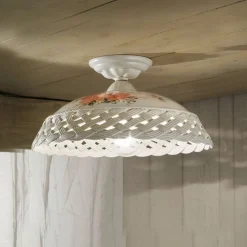 New Ferroluce Deckenleuchte Keramik E27 rund Ø 32 cm Landhaus ROSITO