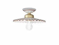 Outlet Ferroluce Deckenleuchte Keramik Metall E27 rund Ø 23 cm Landhaus