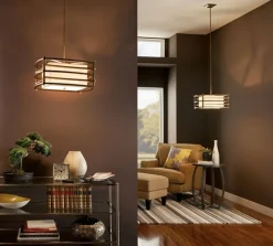 Clearance Elstead Deckenleuchte KIKI Bronze B:46cm Asia Design Lampe