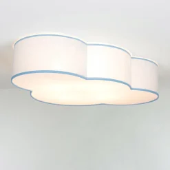TK Lighting Deckenleuchte Kinderzimmer Blau Wolke Stoffschirm 4x E27*Kinder Kinderzimmerlampen|Kinderlampen
