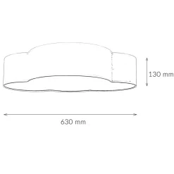 TK Lighting Deckenleuchte Kinderzimmer Blau Wolke Stoffschirm 4x E27*Kinder Kinderzimmerlampen|Kinderlampen