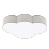 New TK Lighting Deckenleuchte Kinderzimmer Leinen 4x E27 Beige Weiß Wolke