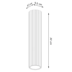 Sollux Deckenleuchte klein Ø 6,5 cm H: 20 cm Weiß Aufputz Alu GU10* Wohnzimmerlampen|Küchenlampen