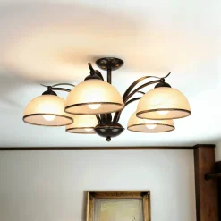 Hot Luminex Deckenleuchte KORFU in Messing Antik 5-flmg