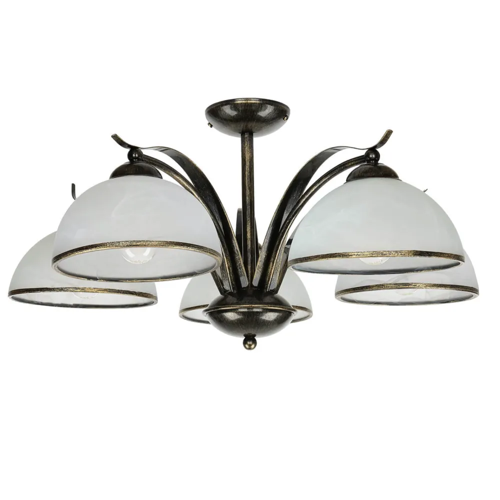 Hot Luminex Deckenleuchte KORFU in Messing Antik 5-flmg