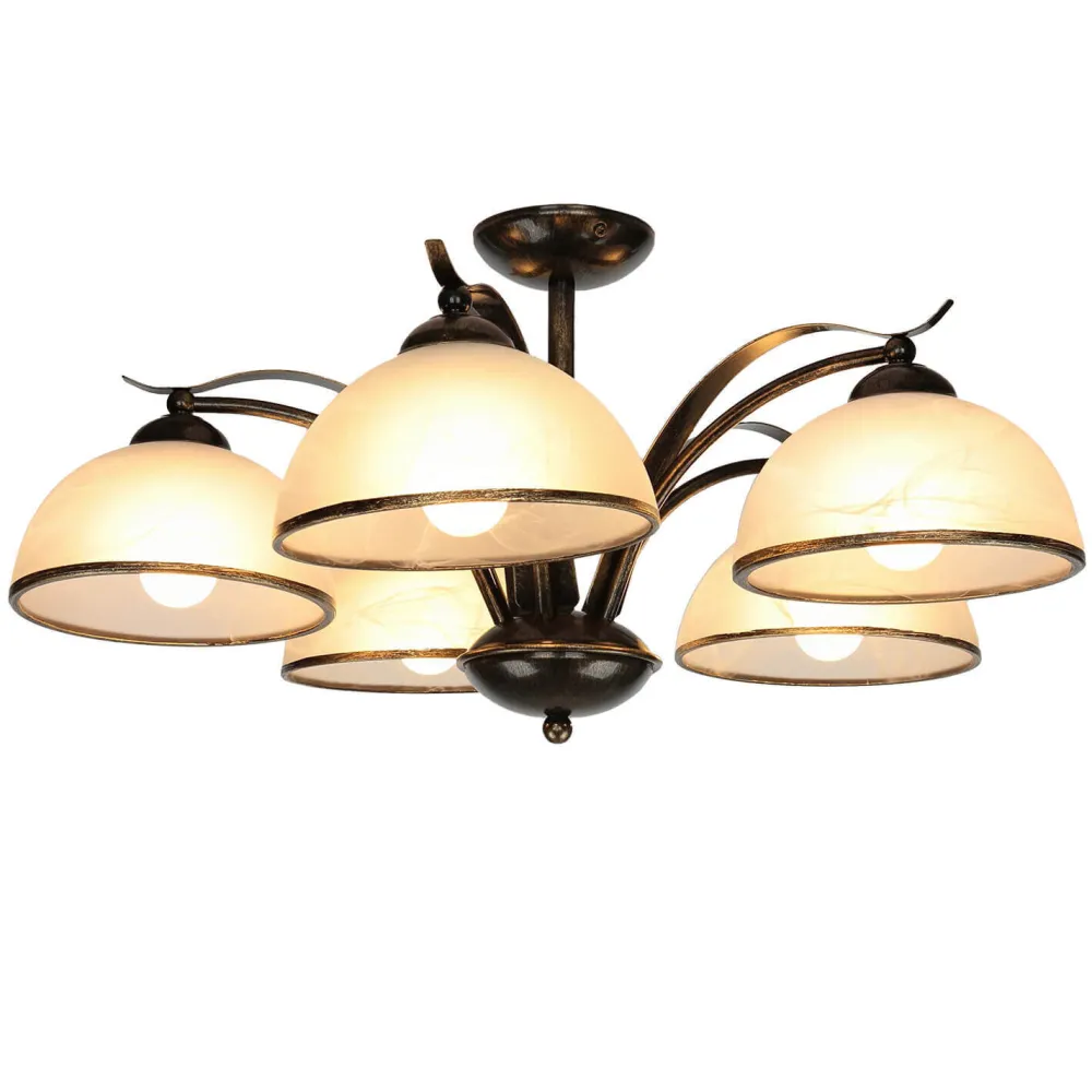 Hot Luminex Deckenleuchte KORFU in Messing Antik 5-flmg