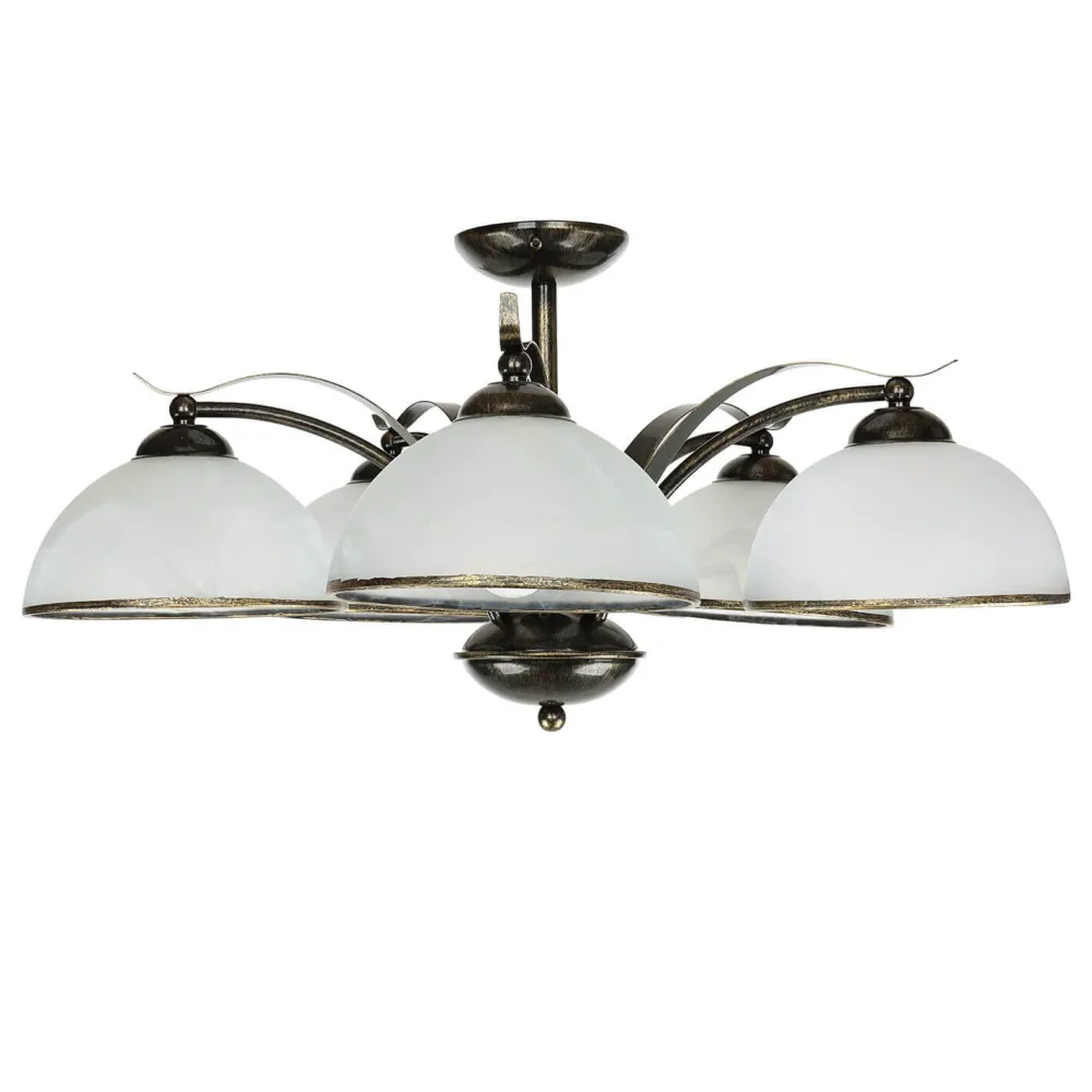 Hot Luminex Deckenleuchte KORFU in Messing Antik 5-flmg