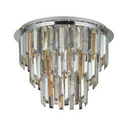 Searchlight Deckenleuchte Kristall Ø 45 cm Rauchglas Art Déco* Glaslampen|Kristalllampen